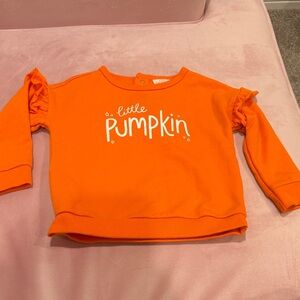 Cat & Jack Orange Little Pumpkin Sweatshirt size 12 months